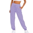 thumbnail image 2 of Multicolor Sweatpants Women Mens Pants Casual Solid Color Track Cuff Workout Pants with Pocket Fashion Clothing, 2 of 6