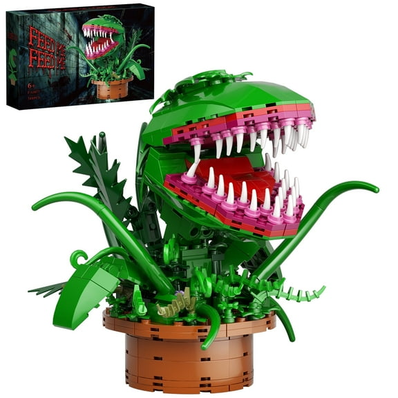 IFREXBK Piranha Tongue Decoration Building Block Kit, Audrey II Cannibal Flower with Openable Mouth, 344 Pieces