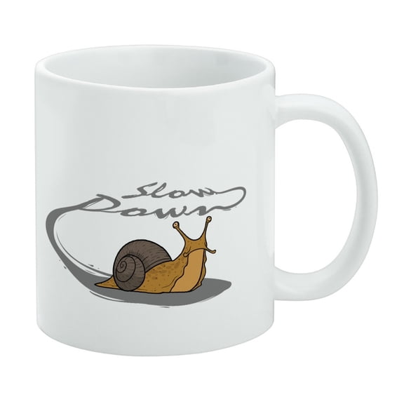 Snail Trail Slow Down White Mug