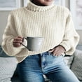 thumbnail image 3 of Women‘s Oversized Long Turtleneck Tunic Long Batwing Sleeve Pullover Knit Sweater, 3 of 5