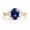 Rose Plated, variant on Oval Cut Blue Sapphire & Triangle Shape Diamond Engagement Ring, September Birthstone Ring, Anniversary Ring for Her, Triloy Ring, Handmade Jewelry