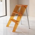 thumbnail image 2 of predolo Folding Step Ladder Transparent 3 Step Ladder Portable Acrylic Folding Stool for Small Apartment, Kitchen, Wardrobe, Orange, 5-step, 2 of 9
