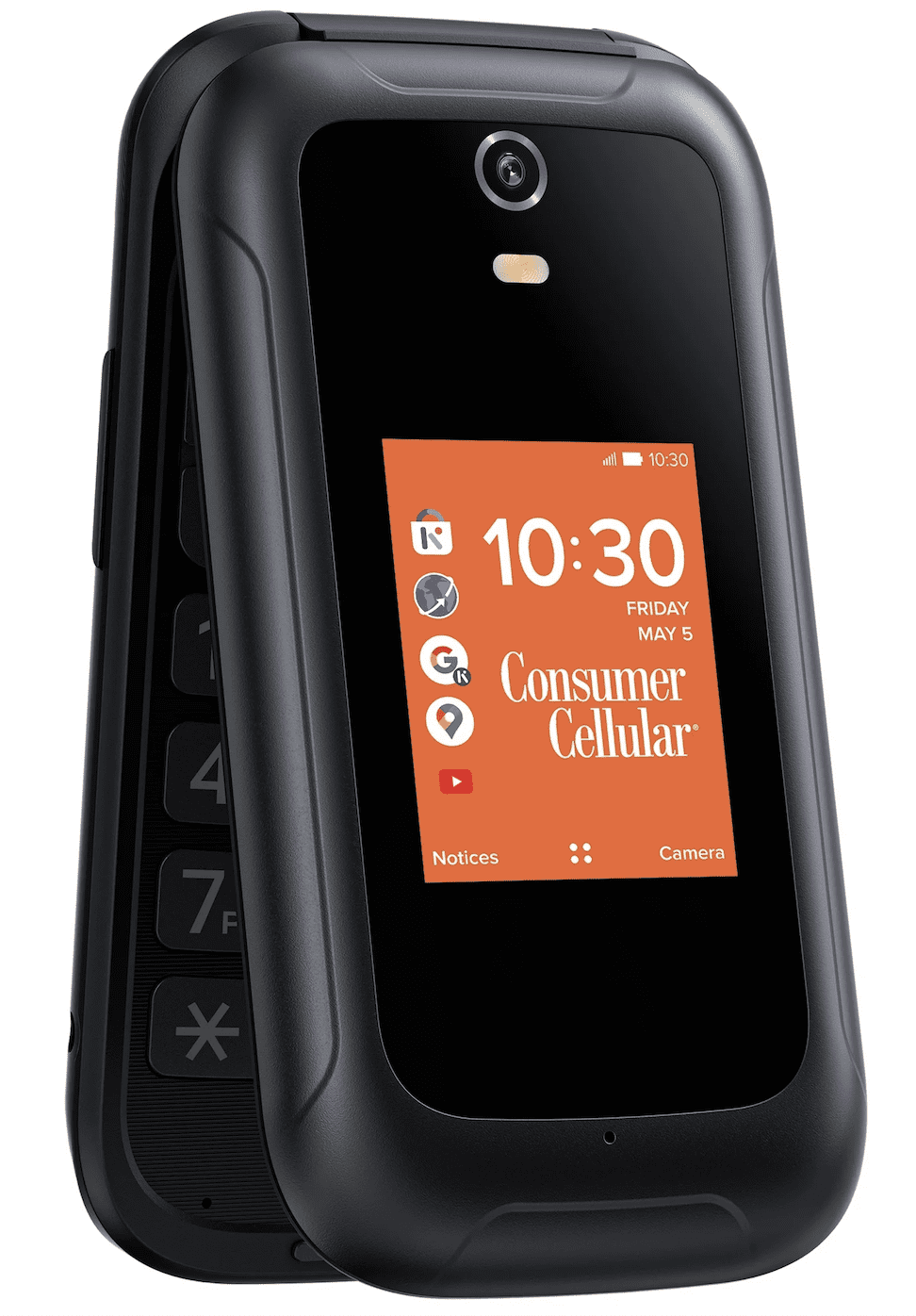 Consumer Cellular Iris, 8GB, Black - Flip Phone [GSM UNLOCKED]