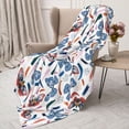 thumbnail image 3 of Sikiie Retro Butterfly Cozy Flannel Fleece Throw Blanket: Lightweight & Thick for All Seasons - Perfect for Women, Men, & Kids"80"x60", 3 of 6