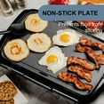 thumbnail image 3 of Electric Griddle with Non-Stick Surface for Breakfast, Pancakes, Eggs, Burgers - Black, 3 of 7