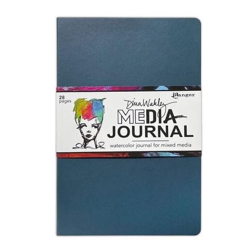 Trebbies Dina Wakley Media Journal Bundle - Dina Wakley Media Journal Watercolor MDJ87830 with 3 Black Letter It Fineliners Detail Sticks