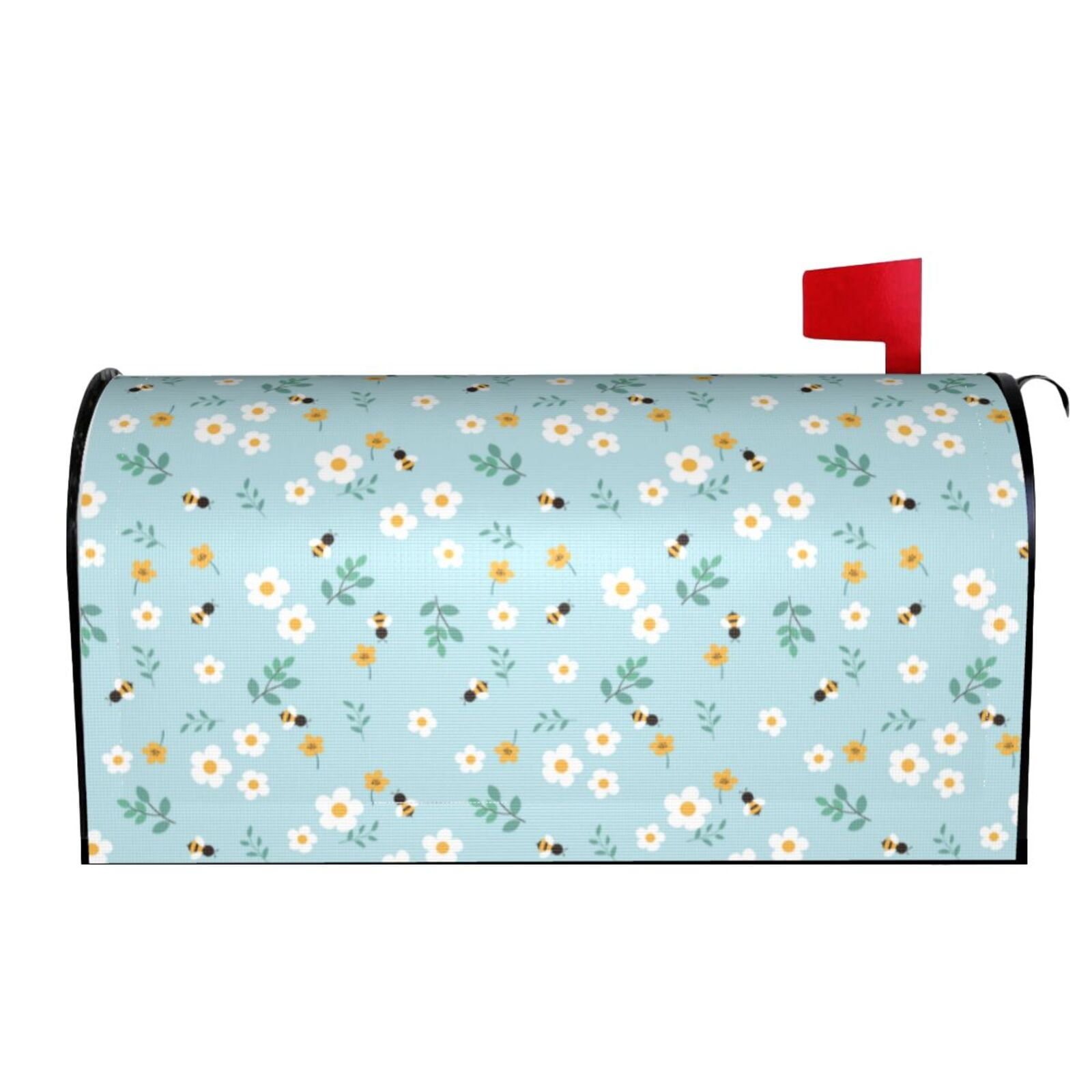 Xecao Bee Flower for Mailbox Cover with Magnetic Strips, Waterproof and Sunscreen, Adds a Decorative Touch to Your Garden Yard.