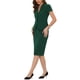 thumbnail image 4 of Conjunto de traje de negocios de 2 piezas para mujeres INSPIRE CHIC, chaqueta de blazer de manga corta y falda lápiz M verde oscuro, 4 of 6