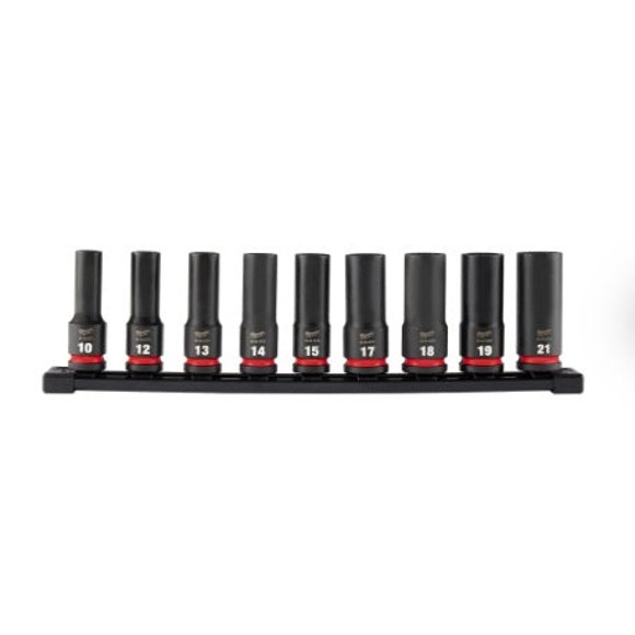 Milwaukee (366) 49-66-7032 9PC SHOCKWAVE Impact Duty™ 1/2" Drive Metric Deep 6 Point Socket Set