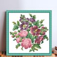 thumbnail image 2 of Kit Punto Cruz Flores Con Cuentas Bordado Parcial Arte para El 32x32cm, 2 of 9