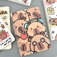 thumbnail image 2 of Cuaderno de espiral A5 con dibujos de capibara kawaii, cuaderno de ejercicios, lindo bloc de notas, diario, material de papelería escolar, 2 of 5