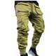 thumbnail image 1 of Pantalones largos para hombre, de color liso, tridimensionales, deportivos, multibolsillos, lavados, rectos, reflectantes, ligeros, cargo, para exteriores, informales, de poliéster., 1 of 7