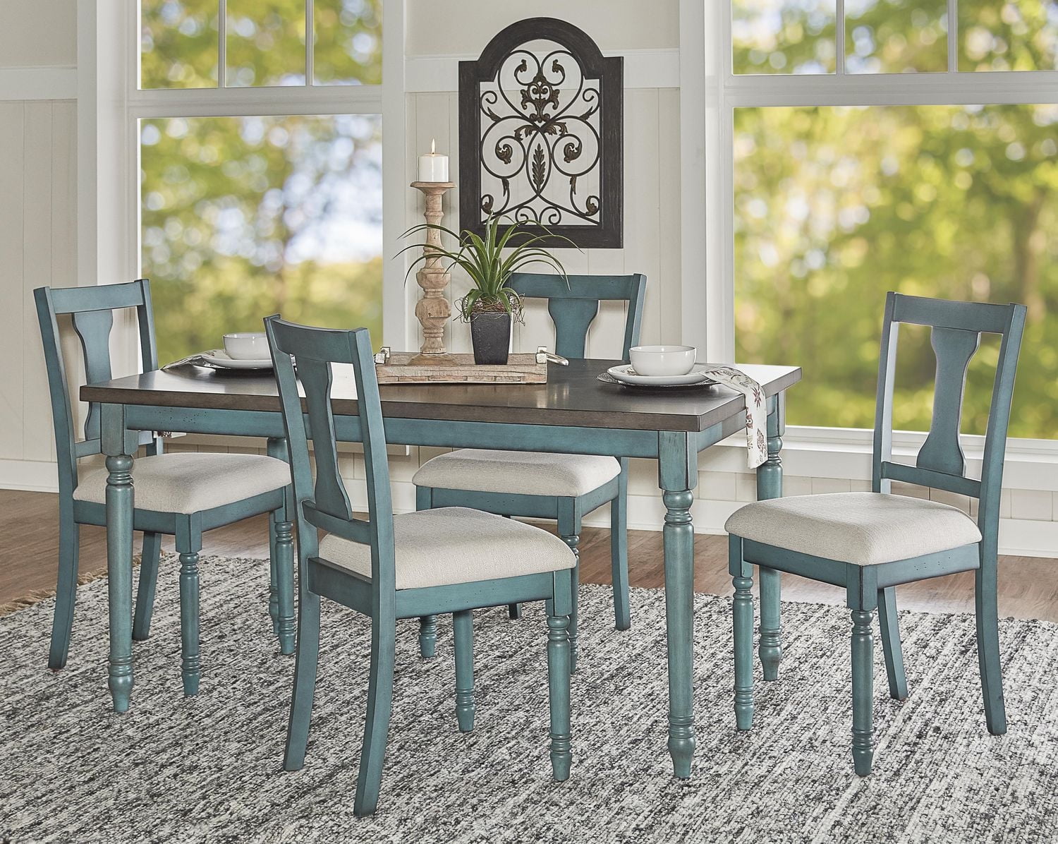 Weston Dining Table, Teal