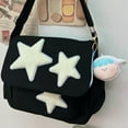 thumbnail image 5 of Yibooy Women with Side Pockets Y2K Star Messenger Bag for Outdoor Travel (L Black), 5 of 10