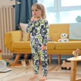 thumbnail image 4 of FORMRS Long Sleeve Top and Pants Pajama Set for Niños 2-Piece Sleepwear, Sizes 18M-8Y, Retro Floral Pattern, 4 of 6