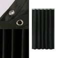 thumbnail image 2 of 1pc Solid Color Shower Curtain Black Waterproof Bathroom Polyester Moisture-proof Partition Curtain with Hook (150x180cm), 2 of 5
