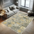 thumbnail image 5 of Ambesonne Oriental Boho Decorative Rug Carpet, Classic East Moroccan, 2' 5" x 5', Pale Teal Pale Coffee, 5 of 5