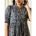 thumbnail image 5 of Steverzon Women's Floral Printed Puff Sleeves Cotton Fit and Flare Dress, 5 of 5