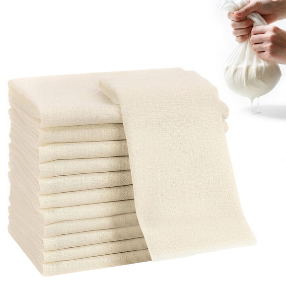 GARITIN Cheesecloth, 12 Pack Reusable Unbleached Cotton Muslin Cloth 20x20 Inch, Food Strainer Cloth for Cooking Nut Milk & Cheese Making
