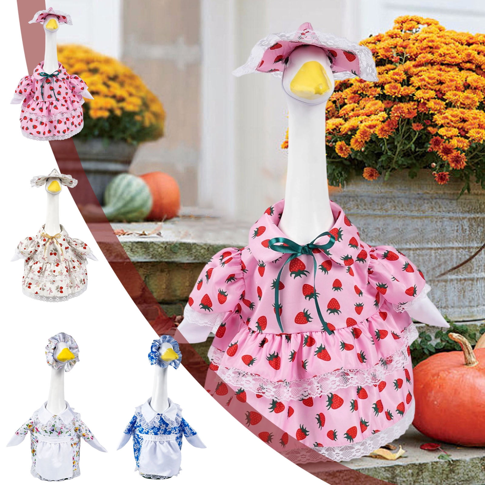 Yhmxh Gardener Porch Goose Outfits Spring Goose Outfit Cute Lawn Porch ...