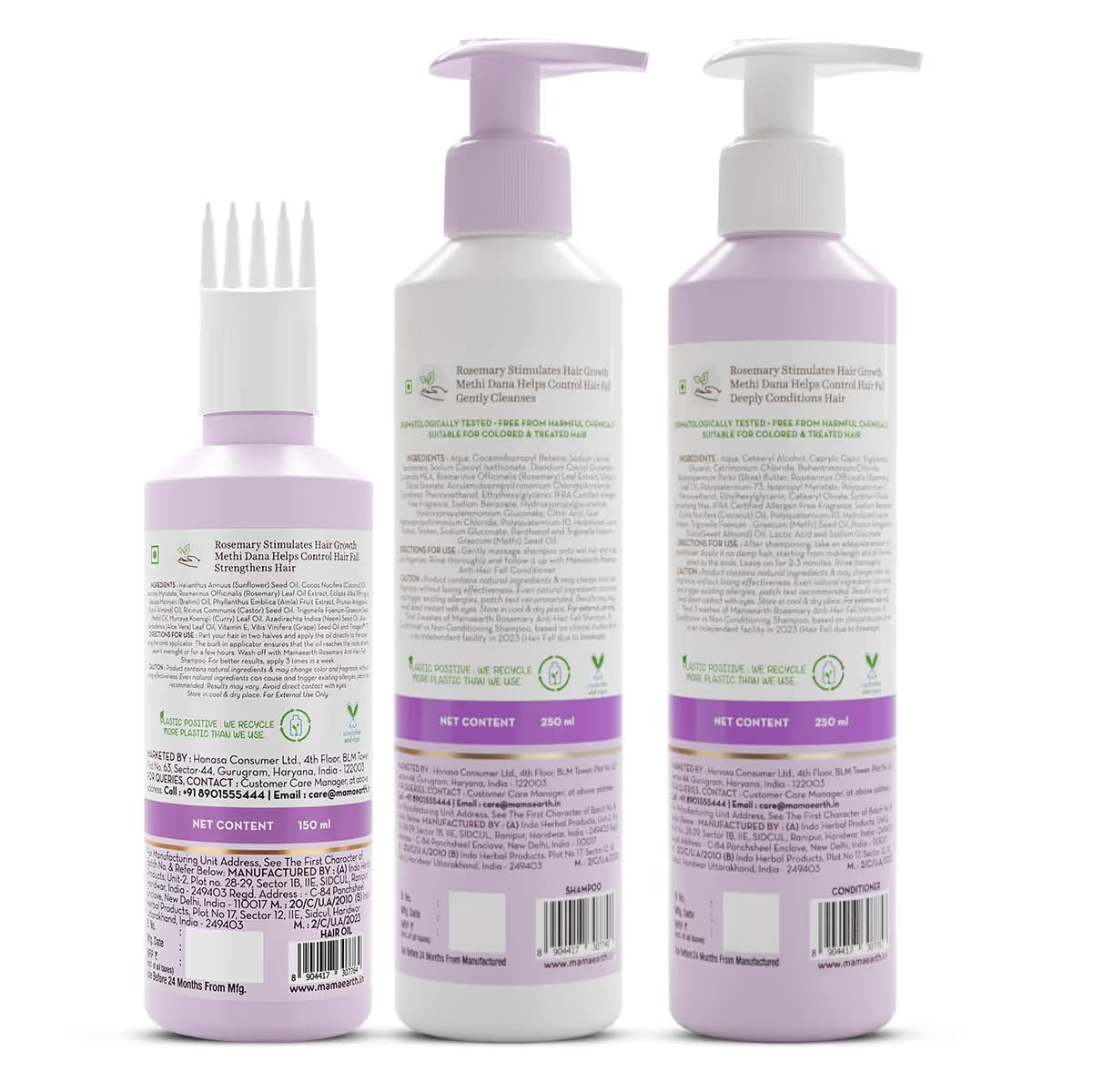 Mamaearth Rosemary Hair Fall Control Kit - 650ml