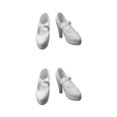 thumbnail image 3 of Dalazy Chaussures de Poupée Talons Hauts Élégants Accessoires pour Poupée 1/6 Fille Blanc 2Set, 3 of 6