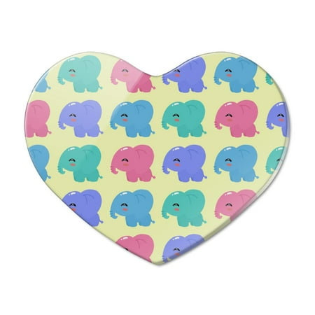 

Cute Kawaii Baby Elephants Pattern Heart Acrylic Fridge Refrigerator Magnet