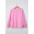 thumbnail image 6 of Women's Bright Pink Lace Patched Raglan Sleeve Loose Fit Sweatshirt - [ZhiHiMeRi] | (US 12-14)L, 6 of 11