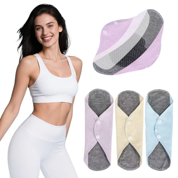 3 / 6 Pcs Leak-Proof Waterproof Washable in-Continence Pads, Eco-Friendly, Cotton, Pure Cotton Washable Underwear, Cloth Menstrual Liners, Breathable Fabric, for Women