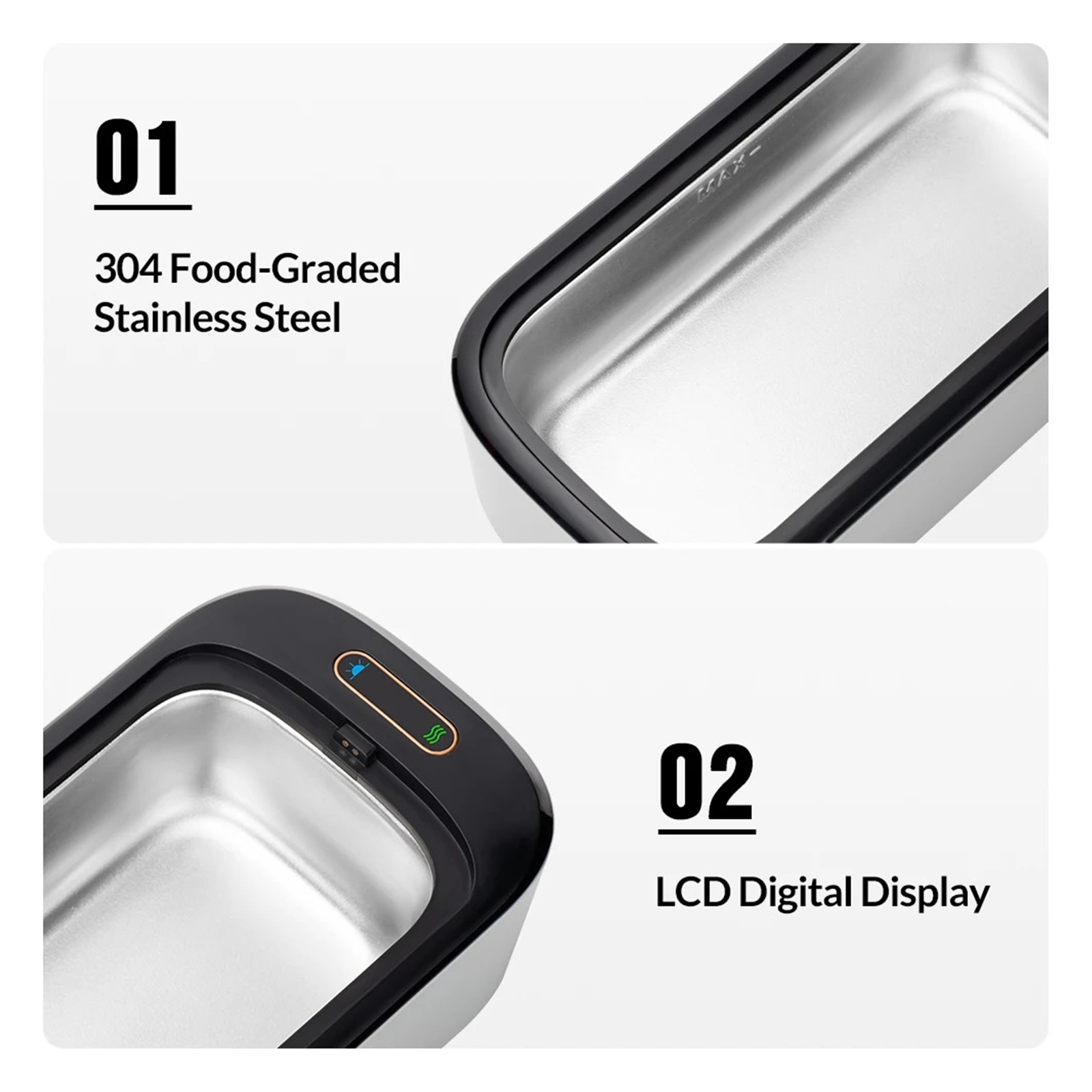 Ultrasonic Cleaner 46KHz Frequency 550ml Vibration Washing Machine Jewelry Cleaning Machine