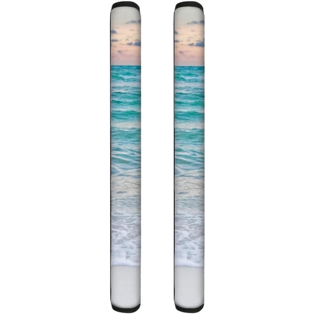 NETILGEN 1 Pair Sea Printed Fridge Door Handle Covers, Refrigerator Door Handle Covers, Soft Washable Handmade Kitchen Appliance Protector for Oven Dishwasher