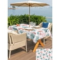 thumbnail image 4 of Outdoor Tablecloth with Umbrella Hole and Zipper, Coral Coastal Rectangle Table Cloth 60x84 Inch Waterproof Tablecloth, Blue Red Nautical Summer Beach Ocean Picnic Table Cover for Patio Camping, 4 of 7