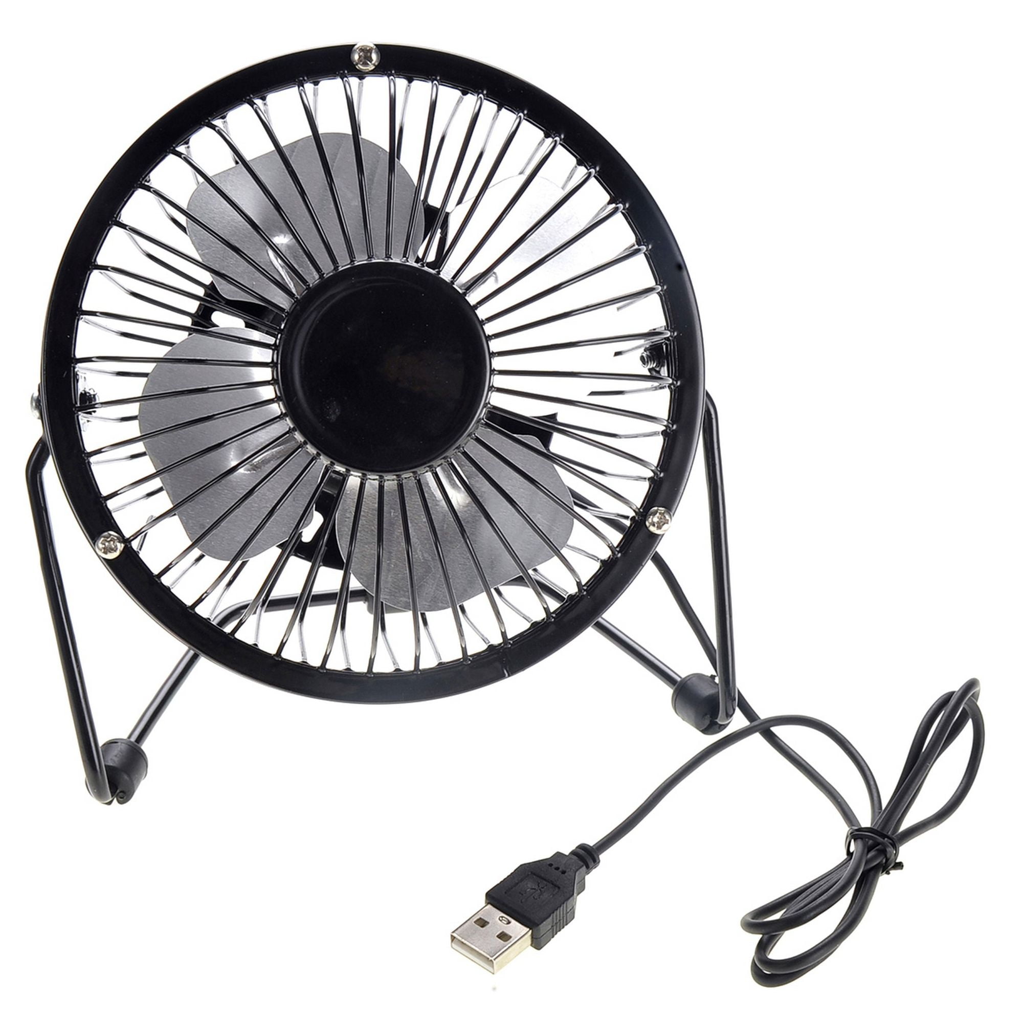 Portable Metal USB Mini Table Fan - Black
