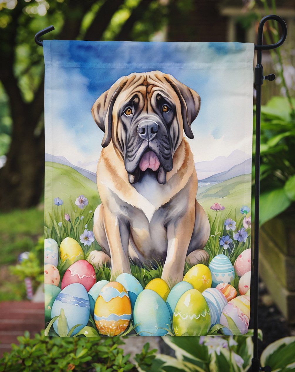 Mastiff Easter Egg Hunt Garden Flag 11.25 in x 15.5 in