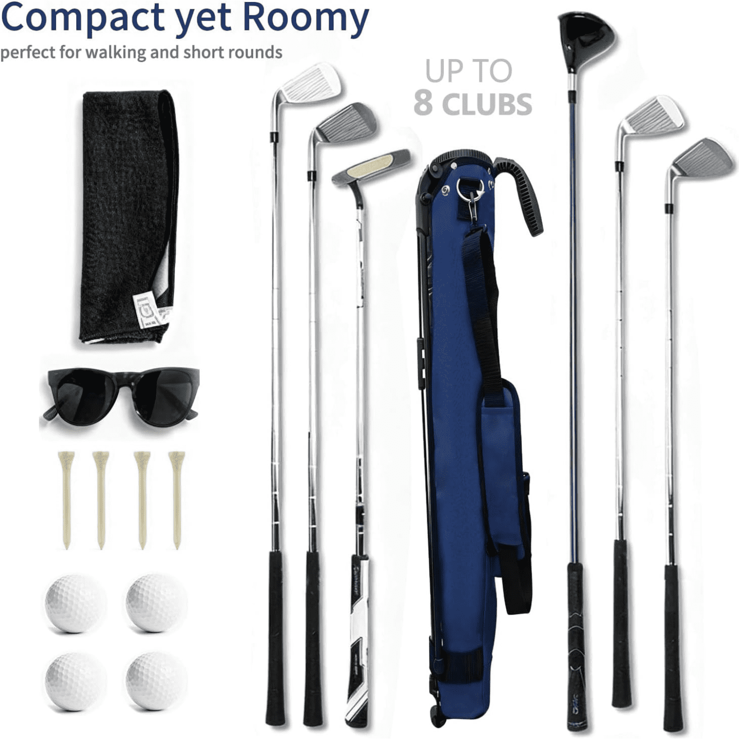 Lightweight Golf Stand Bag with Padded Strap - Portable 2-Way Divider  Weekend Golf Bag for Driving Range - Golf Carry Bag with Retractable Legs & Pocket - Durable Practice Bag for Men Women