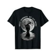 thumbnail image 2 of Black Cat Moon Halloween Hello Dark My Old Friend Men's T-Shirt, 2 of 11