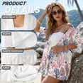thumbnail image 6 of FKEKYI Coral Starfish Print Women's 2 Piece Set Short Sleeve Shirt & Shorts with Elastic Waist Summer Beachwear Soft Vacation Outfits Open Front Top Lounge Set, M, 6 of 6