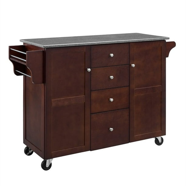 Linon Tori Wood Kitchen Cart in Espresso - Walmart.com ...