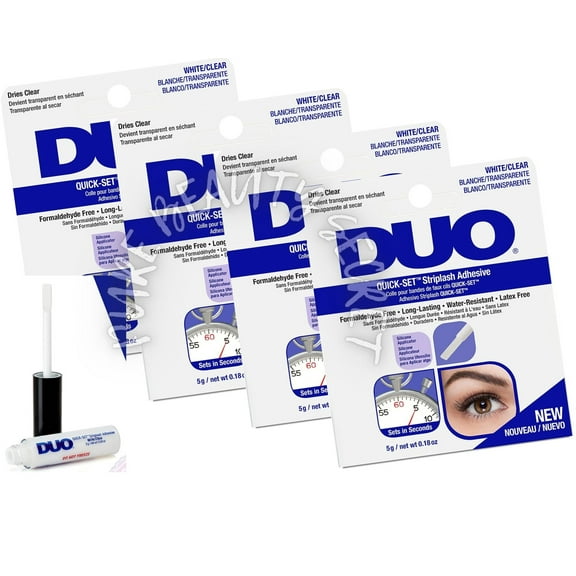 Ardell Adhesive - DUO Quick-Set Striplash 5g - White/Clear x 4