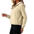 thumbnail image 5 of Jsaierl Women's Lightweight Hooded Zip Up Windbreaker Jacket with Elastic Cuffs and Drawstring Bottom Sporty Outdoor Top, 5 of 8