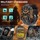 thumbnail image 3 of Relojes inteligentes militares Erosados para hombre (para hacer o responder llamadas) con linterna L, 3 of 7