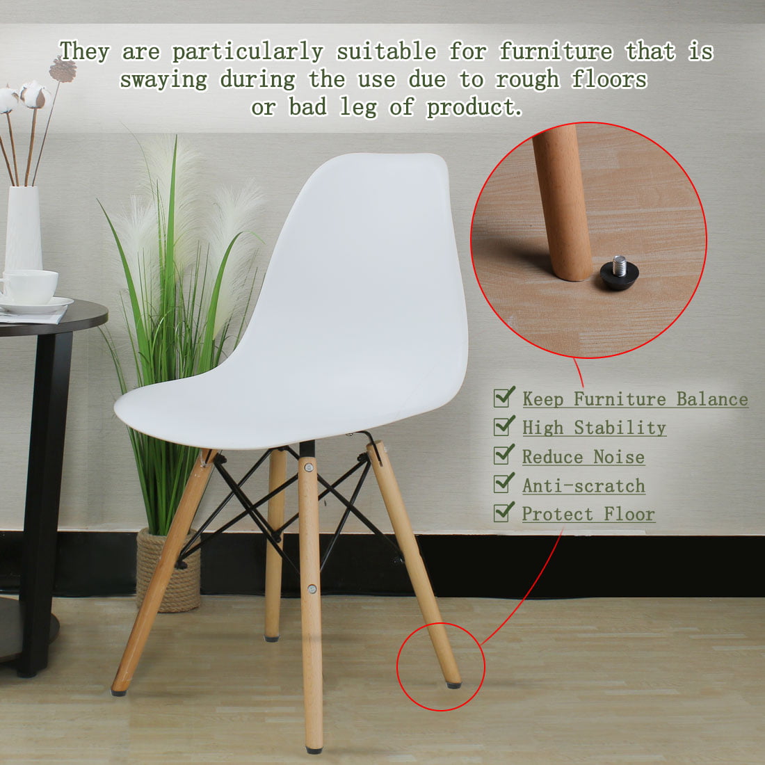 uxcell M10 x 30 x 50mm Furniture Leveling Feet Adjustable Leveler Floor Protector Round Base for Cabinet Desk Leg 4 Pack 