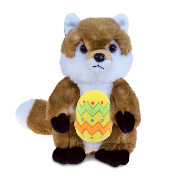 DolliBu Super Soft Fox with Yellow Easter Egg Plush - Perfect Fox Stuffed Animals for Easter Basket, Cute Easter Egg Stuffed Animal Spring Toys for Girls, Boys, and Babies - 9.5 Inches