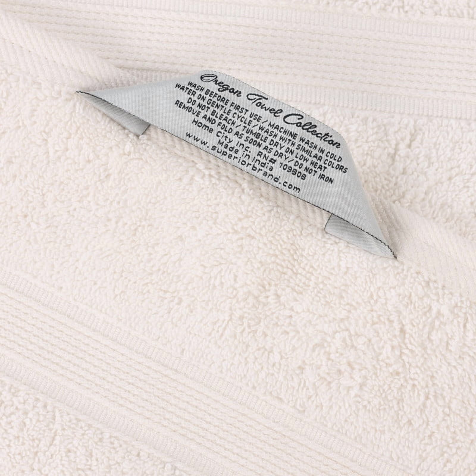 Superior Oregon Organic Cotton Solid 12-Piece Towel Set, Ivory