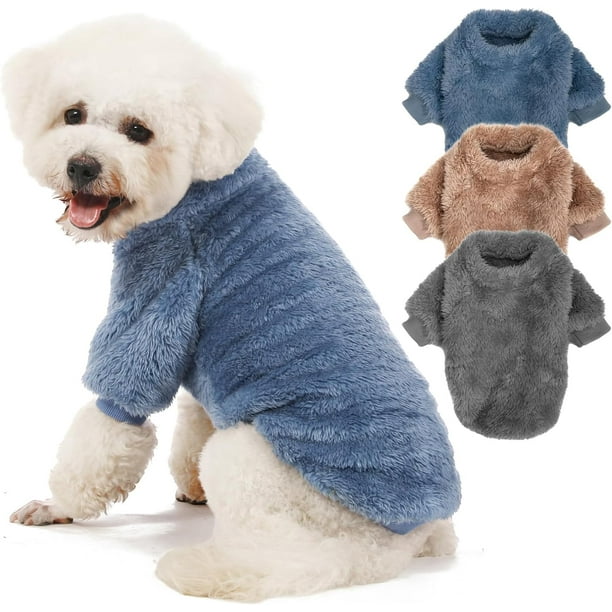 Kyaringtso Suéter para perro, paquete de 3 suéteres para perros pequeños, ropa para perros pequeños, niña y niño, suéter ultra suave y cálido para cachorros, abrigo para perro para invierno Navidad (X