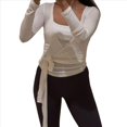 thumbnail image 3 of Top de Ballet Cruzado de Larga con Lazo Frontal para Mujer, Ideal para Entrenamiento, Pilates, Yoga y Salidas M, 3 of 10