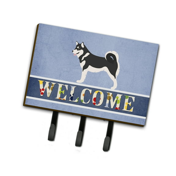 Alaskan Malamute Welcome Leash or Key Holder Blue