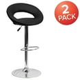 thumbnail image 5 of BizChair 2 Pk. Contemporary Black Vinyl Rounded Orbit-Style Back Adjustable Height Barstool with Chrome Base, 5 of 11