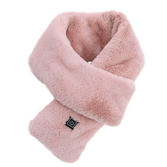 Neck Heating Pad Heating Scarf for Men Women USB Rechargeable Heated Neck Wrap for Neck Pain Relief Thermal Neck Brace Soft Faux Fur Portable Heated Scarf