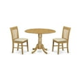 thumbnail image 2 of East West Furniture Dublin 3-piece Traditional Wood Dining Table Set in Oak, 2 of 6